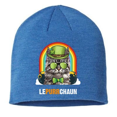 Funny Maine Coon Cat Lepurrchaun St Patricks Day Gift Sustainable Beanie