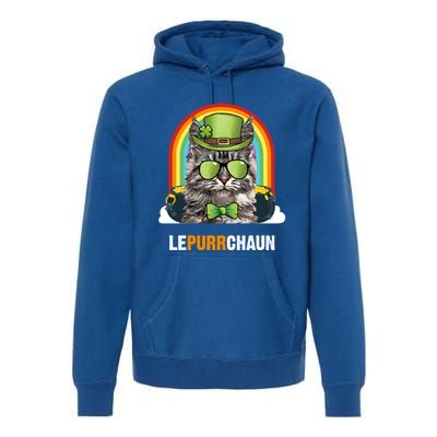 Funny Maine Coon Cat Lepurrchaun St Patricks Day Gift Premium Hoodie