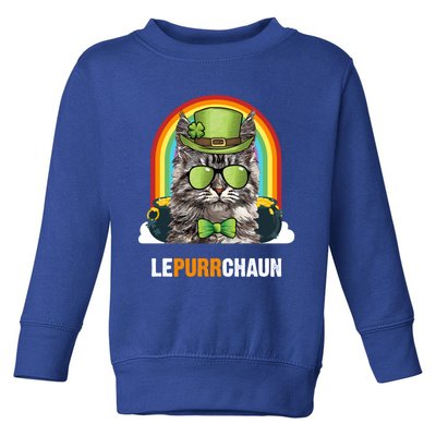 Funny Maine Coon Cat Lepurrchaun St Patricks Day Gift Toddler Sweatshirt