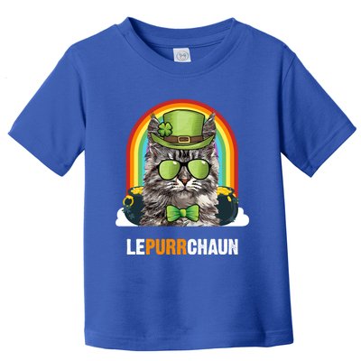 Funny Maine Coon Cat Lepurrchaun St Patricks Day Gift Toddler T-Shirt