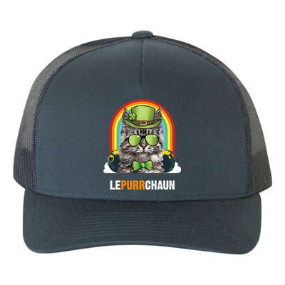 Funny Maine Coon Cat Lepurrchaun St Patricks Day Gift Yupoong Adult 5-Panel Trucker Hat