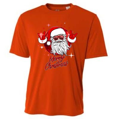 Funny Merry Christmas Disco Santa Claus Cooling Performance Crew T-Shirt