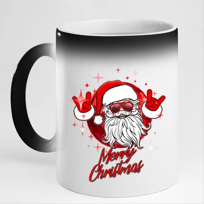 Funny Merry Christmas Disco Santa Claus 11oz Black Color Changing Mug