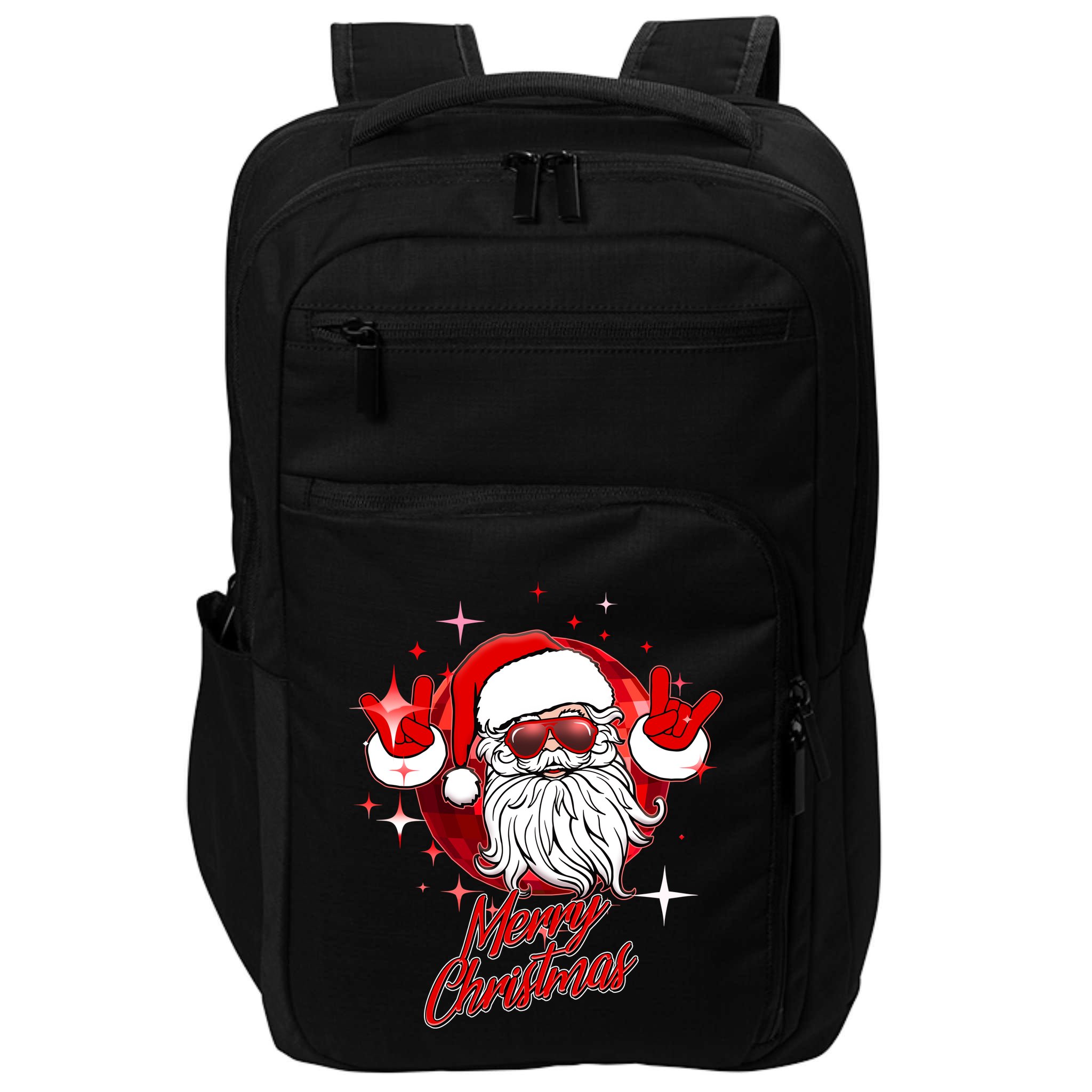 Funny Merry Christmas Disco Santa Claus Impact Tech Backpack