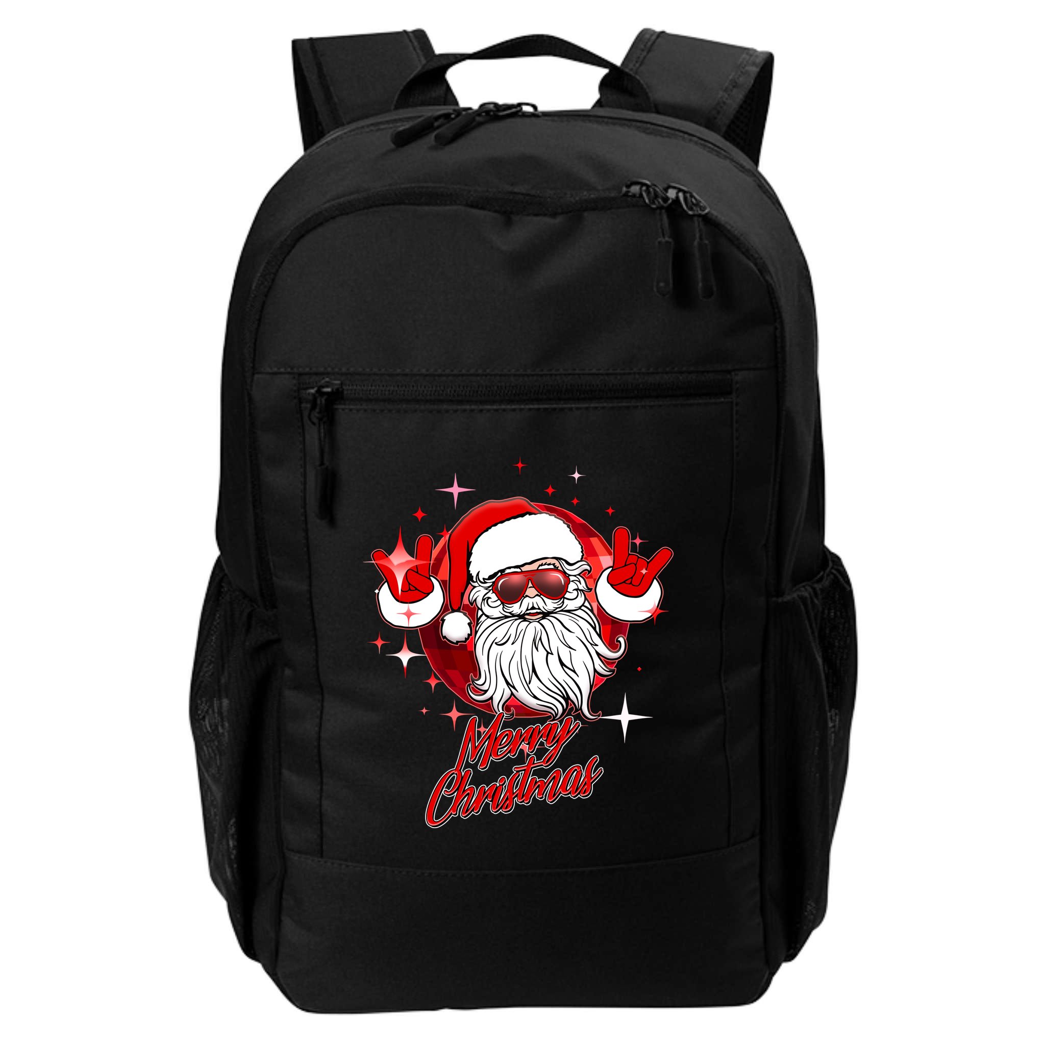 Funny Merry Christmas Disco Santa Claus Backpack