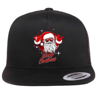 Funny Merry Christmas Disco Santa Claus Flatbill Hat
