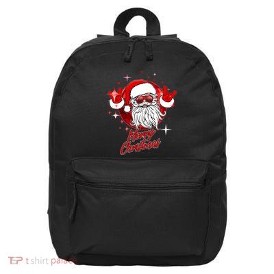 Funny Merry Christmas Disco Santa Claus 16 in Basic Backpack