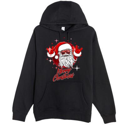Funny Merry Christmas Disco Santa Claus Premium Pullover Hoodie