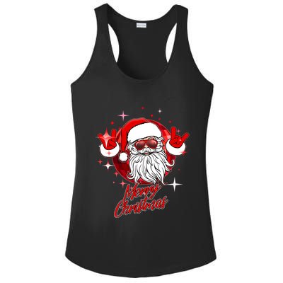 Funny Merry Christmas Disco Santa Claus Ladies PosiCharge Competitor Racerback Tank