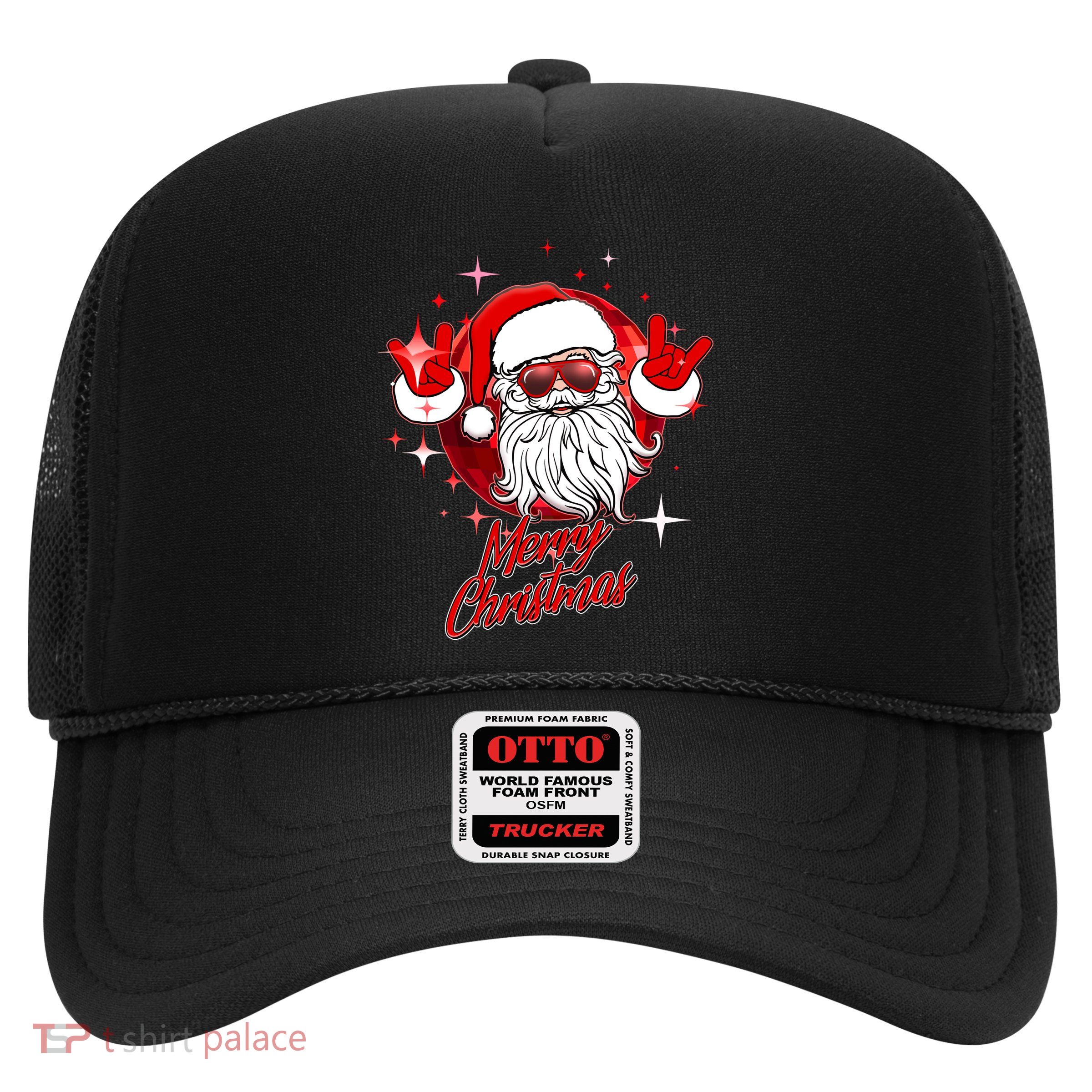 Funny Merry Christmas Disco Santa Claus Trucker Hat