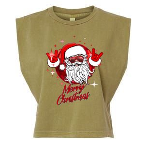 Funny Merry Christmas Disco Santa Claus Garment-Dyed Women's Muscle Tee