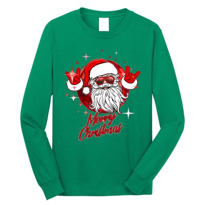 Funny Merry Christmas Disco Santa Claus Long Sleeve Shirt