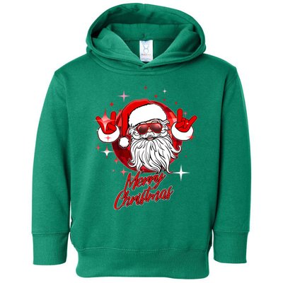Funny Merry Christmas Disco Santa Claus Toddler Hoodie