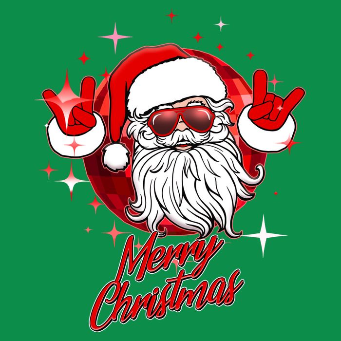 Funny Merry Christmas Disco Santa Claus Womens T-Shirt