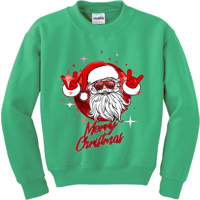 Funny Merry Christmas Disco Santa Claus Kids Sweatshirt