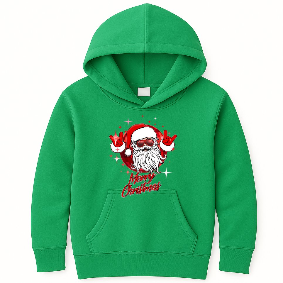 Funny Merry Christmas Disco Santa Claus Kids Hoodie