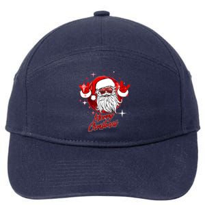 Funny Merry Christmas Disco Santa Claus 7-Panel Snapback Hat