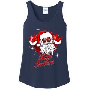 Funny Merry Christmas Disco Santa Claus Ladies Essential Tank