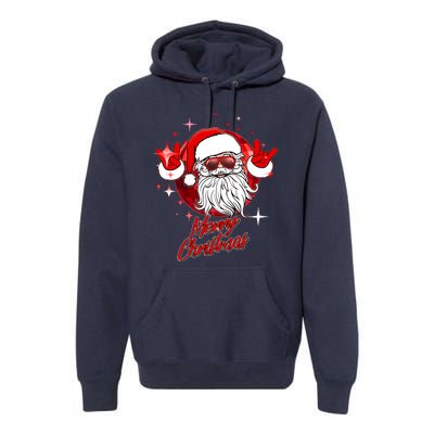 Funny Merry Christmas Disco Santa Claus Premium Hoodie