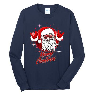 Funny Merry Christmas Disco Santa Claus Tall Long Sleeve T-Shirt