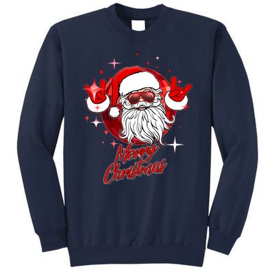 Funny Merry Christmas Disco Santa Claus Tall Sweatshirt