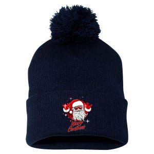 Funny Merry Christmas Disco Santa Claus Pom Pom 12in Knit Beanie