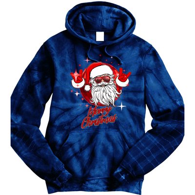 Funny Merry Christmas Disco Santa Claus Tie Dye Hoodie