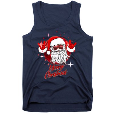 Funny Merry Christmas Disco Santa Claus Tank Top