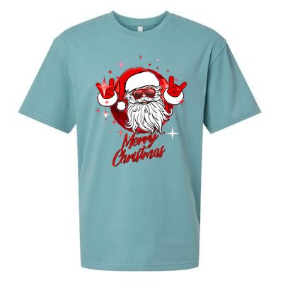 Funny Merry Christmas Disco Santa Claus Sueded Cloud Jersey T-Shirt