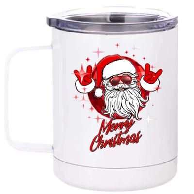 Funny Merry Christmas Disco Santa Claus 12 oz Stainless Steel Tumbler Cup