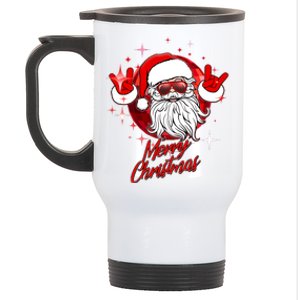 Funny Merry Christmas Disco Santa Claus Stainless Steel Travel Mug