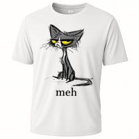 Funny Meh Cat Gift For Cat Lovers Cooling Performance Crew T-Shirt