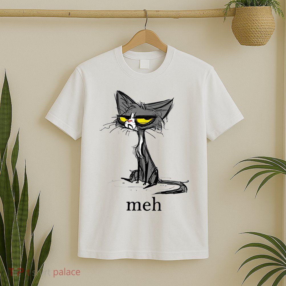 Funny Meh Cat Gift For Cat Lovers T-Shirt