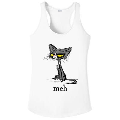 Funny Meh Cat Gift For Cat Lovers Ladies PosiCharge Competitor Racerback Tank