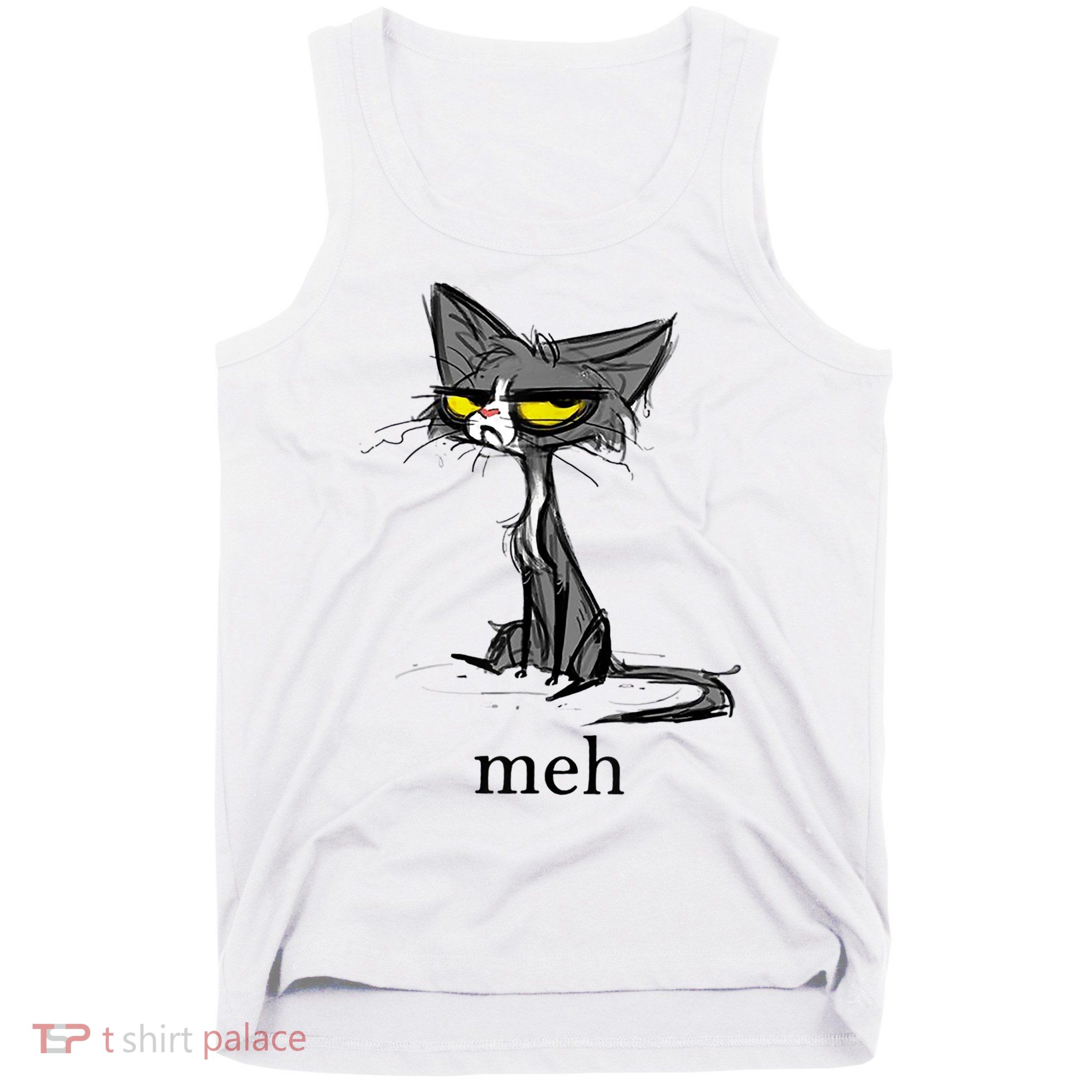 Funny Meh Cat Gift For Cat Lovers Tank Top