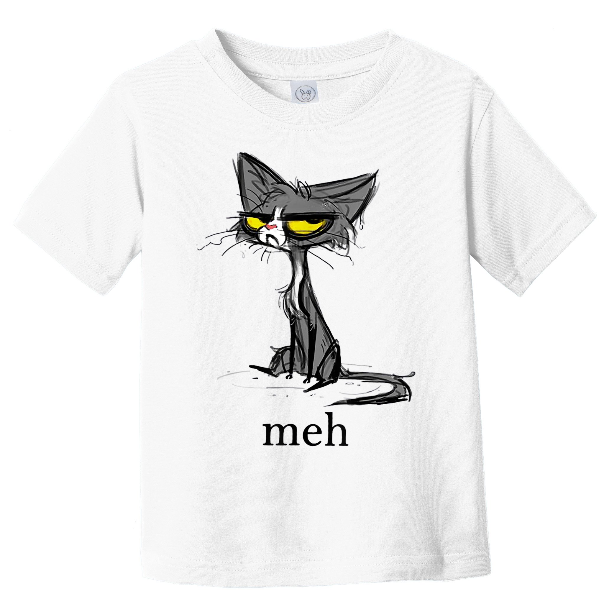 Funny Meh Cat Gift For Cat Lovers Toddler T-Shirt