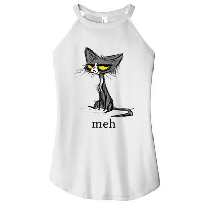 Funny Meh Cat Gift For Cat Lovers Women’s Perfect Tri Rocker Tank