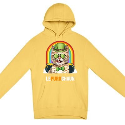 Funny Munchkin Cat Lepurrchaun St Patricks Day Gift Premium Pullover Hoodie