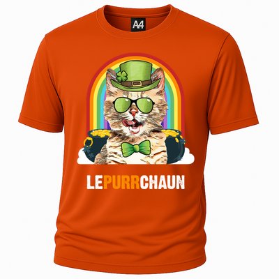 Funny Munchkin Cat Lepurrchaun St Patricks Day Gift Cooling Performance Crew T-Shirt