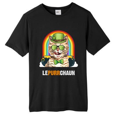 Funny Munchkin Cat Lepurrchaun St Patricks Day Gift Tall Fusion ChromaSoft Performance T-Shirt