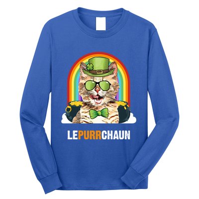 Funny Munchkin Cat Lepurrchaun St Patricks Day Gift Long Sleeve Shirt