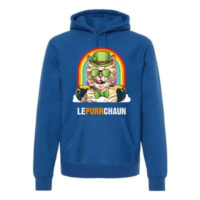 Funny Munchkin Cat Lepurrchaun St Patricks Day Gift Premium Hoodie