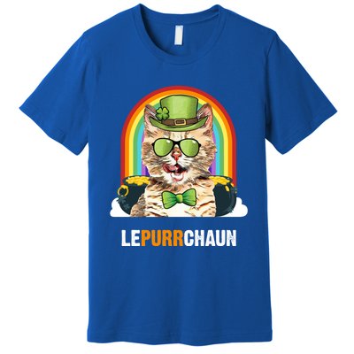 Funny Munchkin Cat Lepurrchaun St Patricks Day Gift Premium T-Shirt