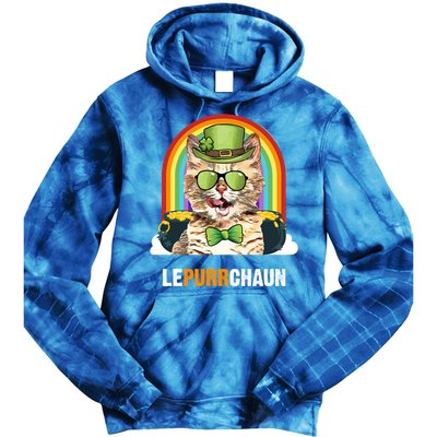 Funny Munchkin Cat Lepurrchaun St Patricks Day Gift Tie Dye Hoodie