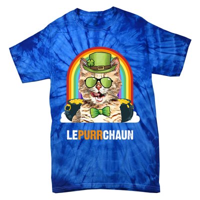 Funny Munchkin Cat Lepurrchaun St Patricks Day Gift Tie-Dye T-Shirt