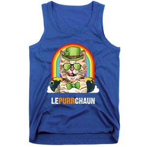 Funny Munchkin Cat Lepurrchaun St Patricks Day Gift Tank Top