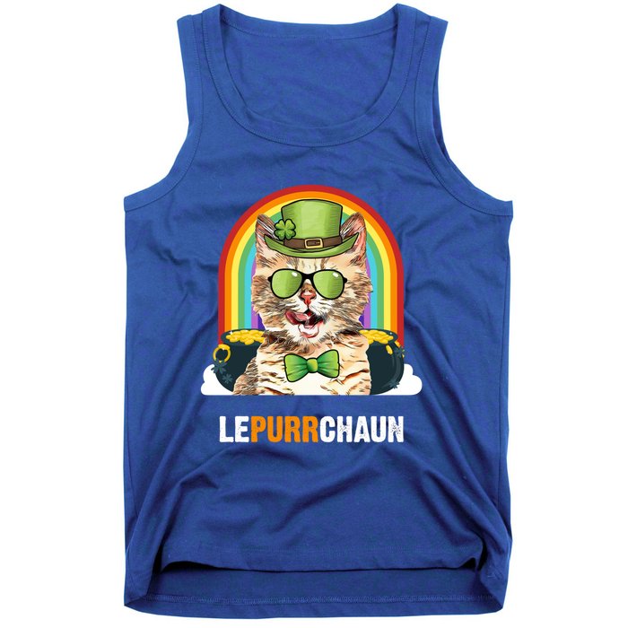 Funny Munchkin Cat Lepurrchaun St Patricks Day Gift Tank Top