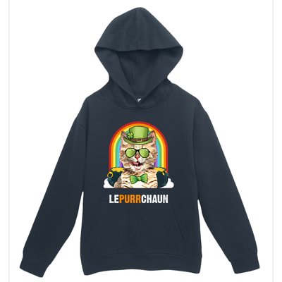 Funny Munchkin Cat Lepurrchaun St Patricks Day Gift Urban Pullover Hoodie