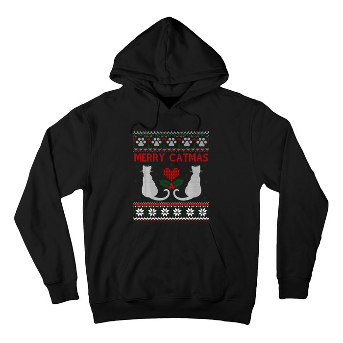 Funny Merry Catmas Ugly Christmas Hoodie