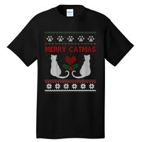 Funny Merry Catmas Ugly Christmas Tall T-Shirt